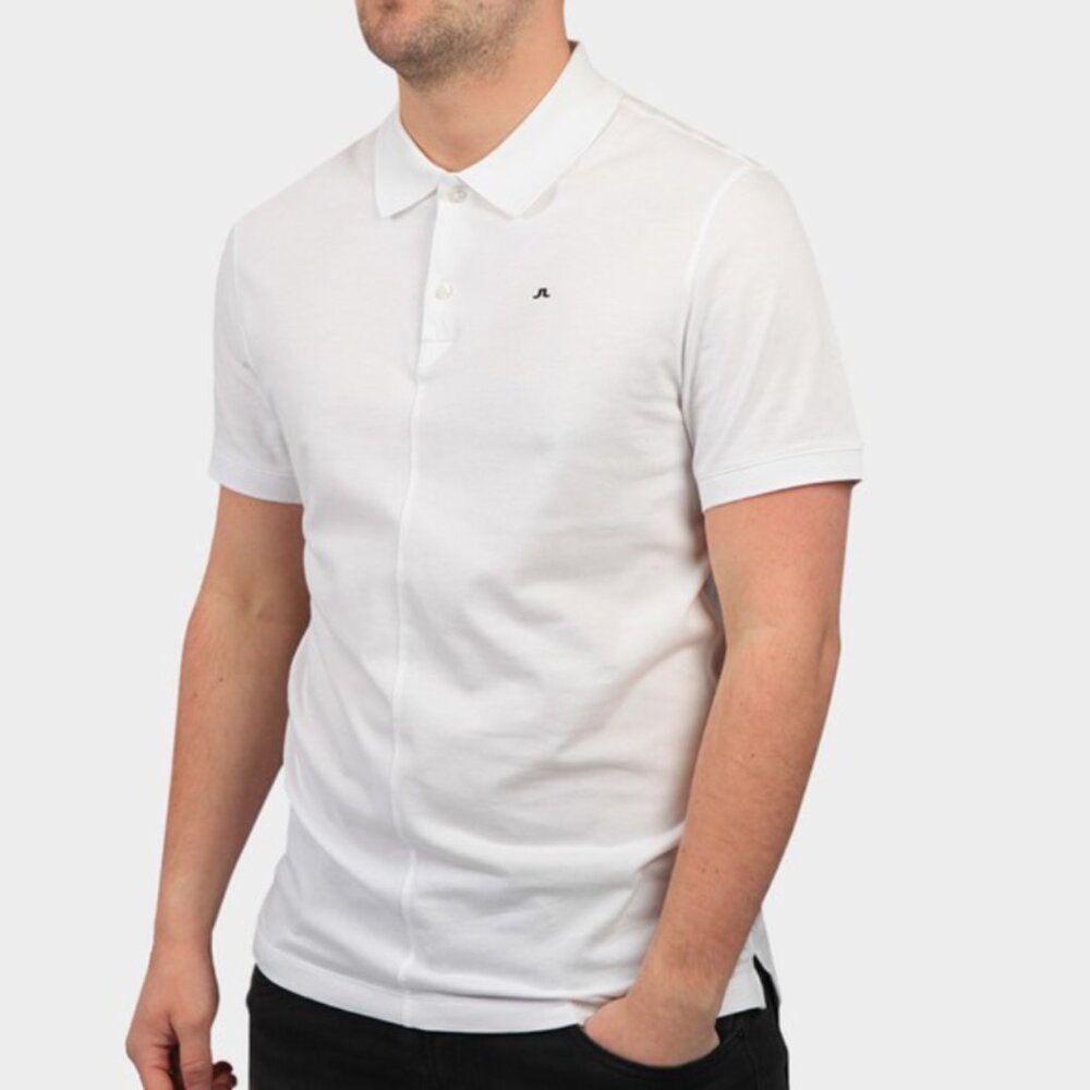 J.Lindeberg Rubi Slim Polo Shirt Cloud White Short Sleeve Pique Men's Size XL